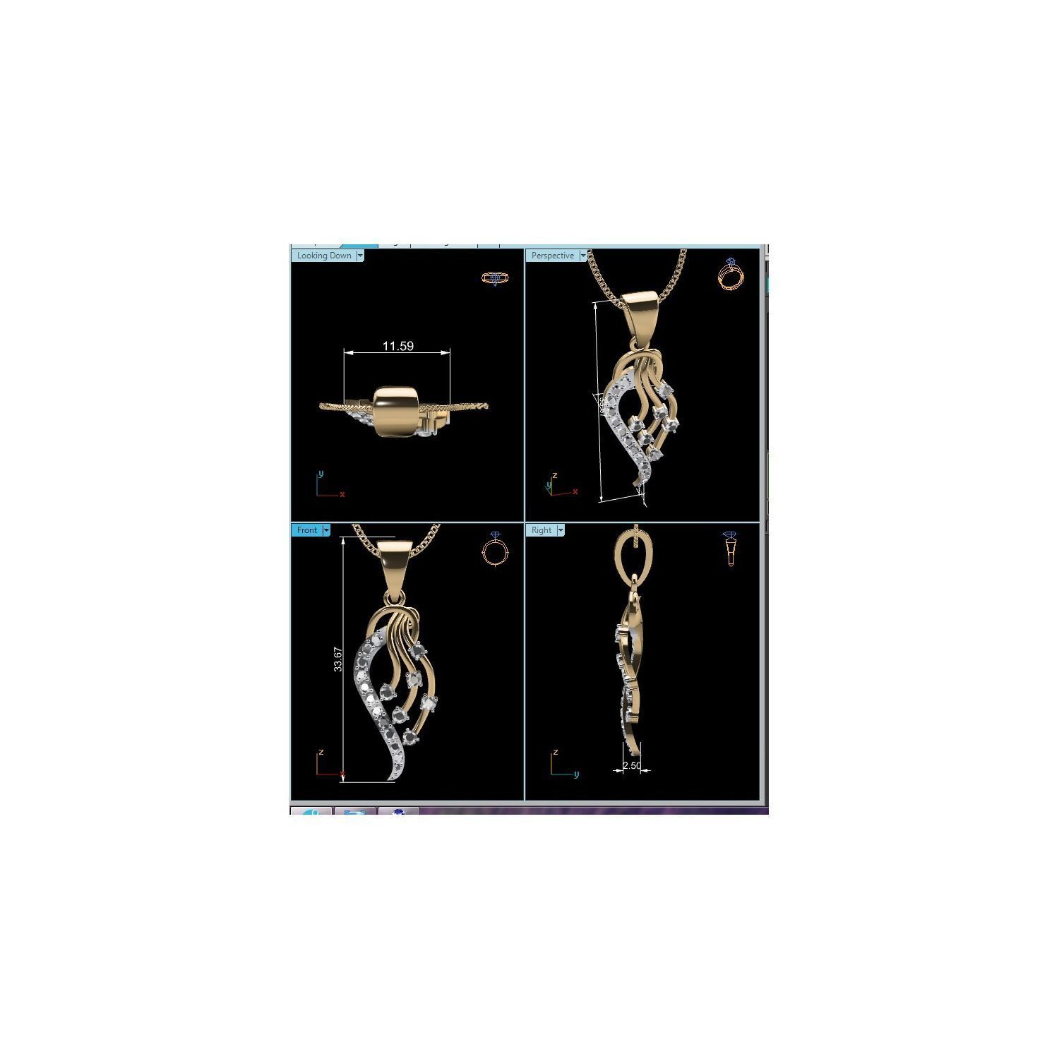 Women Pendant STL OBJ FBX Renders Details 3D print model_18