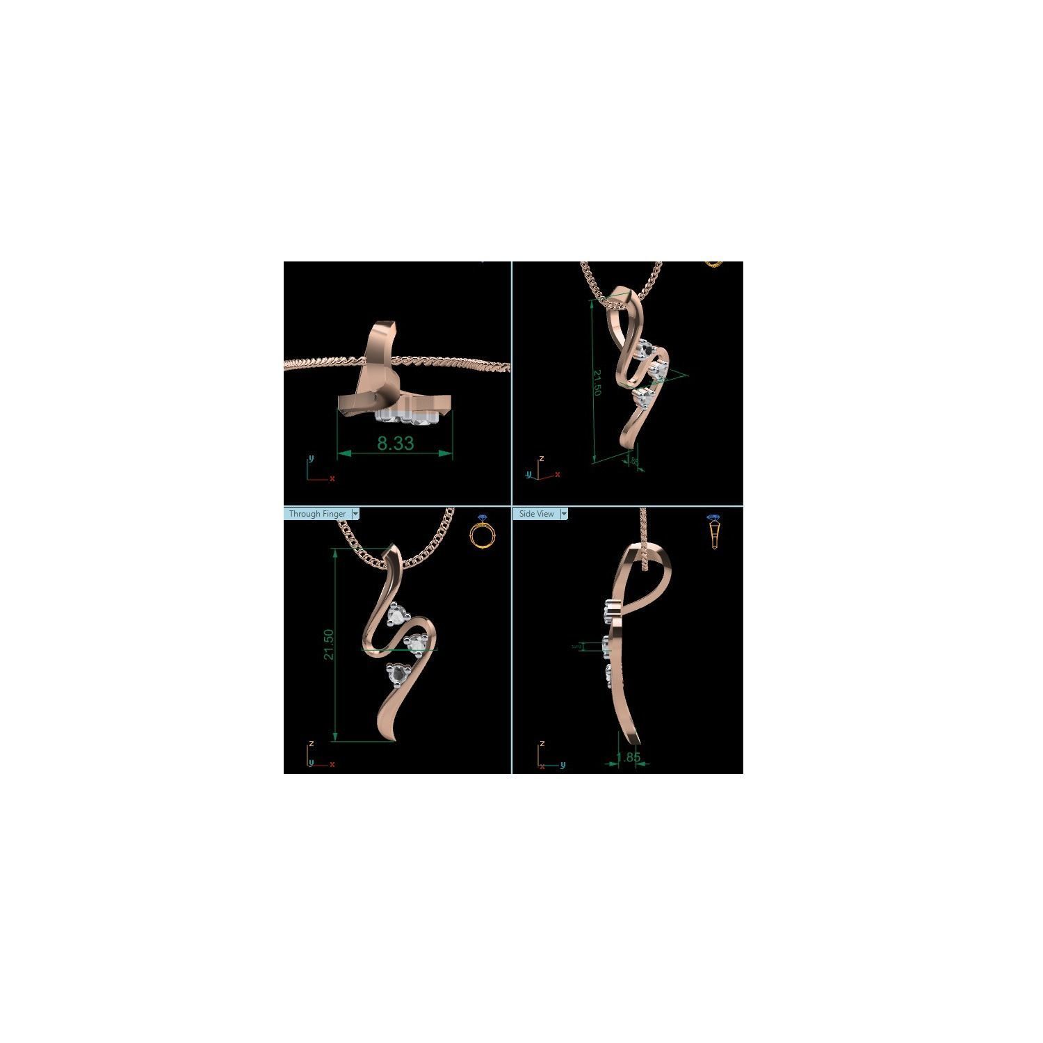 Women Pendant STL OBJ FBX Renders Details 3D print model_15