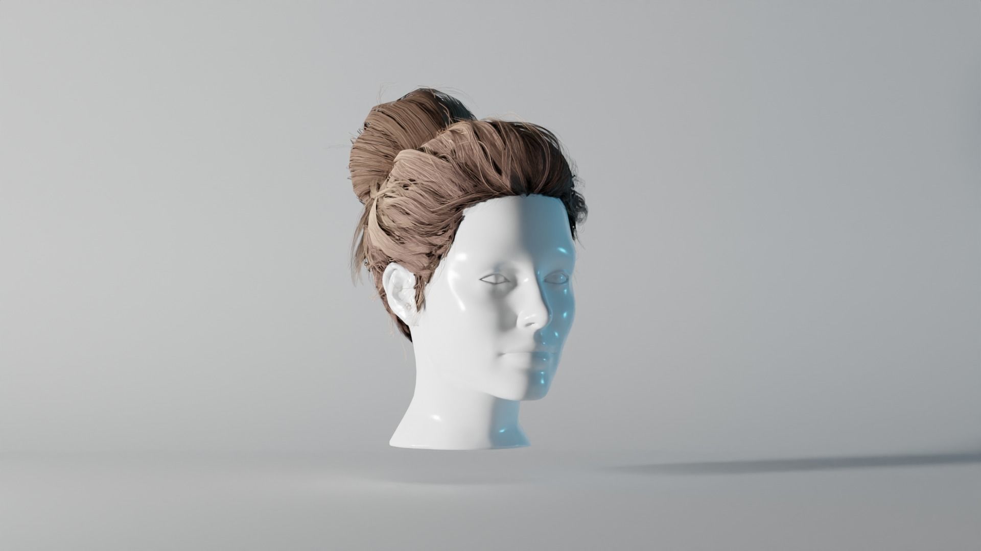 Realistic Female Hair 6 Free low-poly 3D model_1