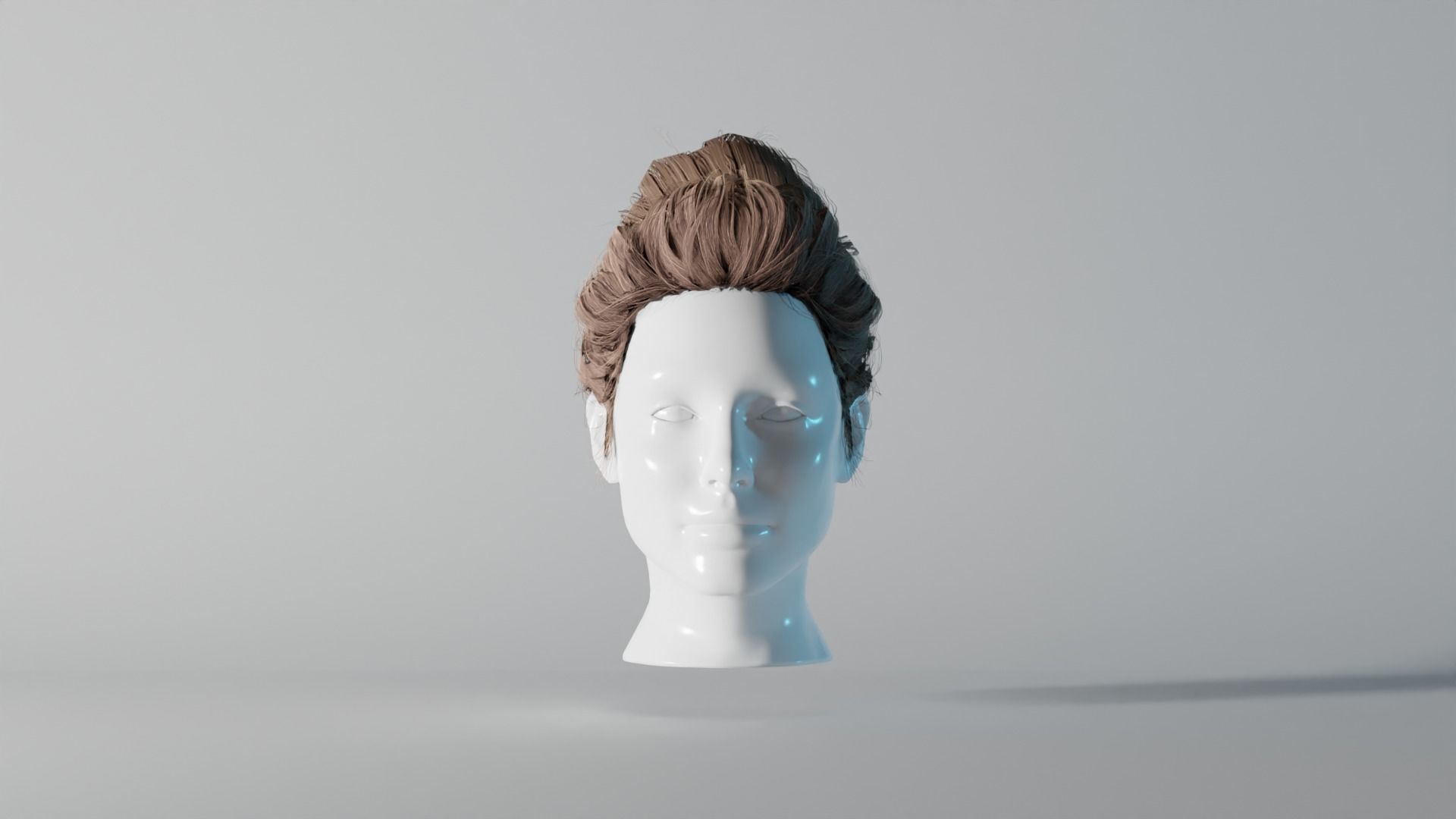 Realistic Female Hair 6 Free low-poly 3D model_2