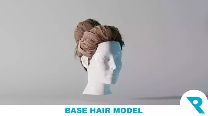 Realistic Female Hair 6 Free low-poly 3D model Realistic Female Hair 6 Free low-poly 3D model