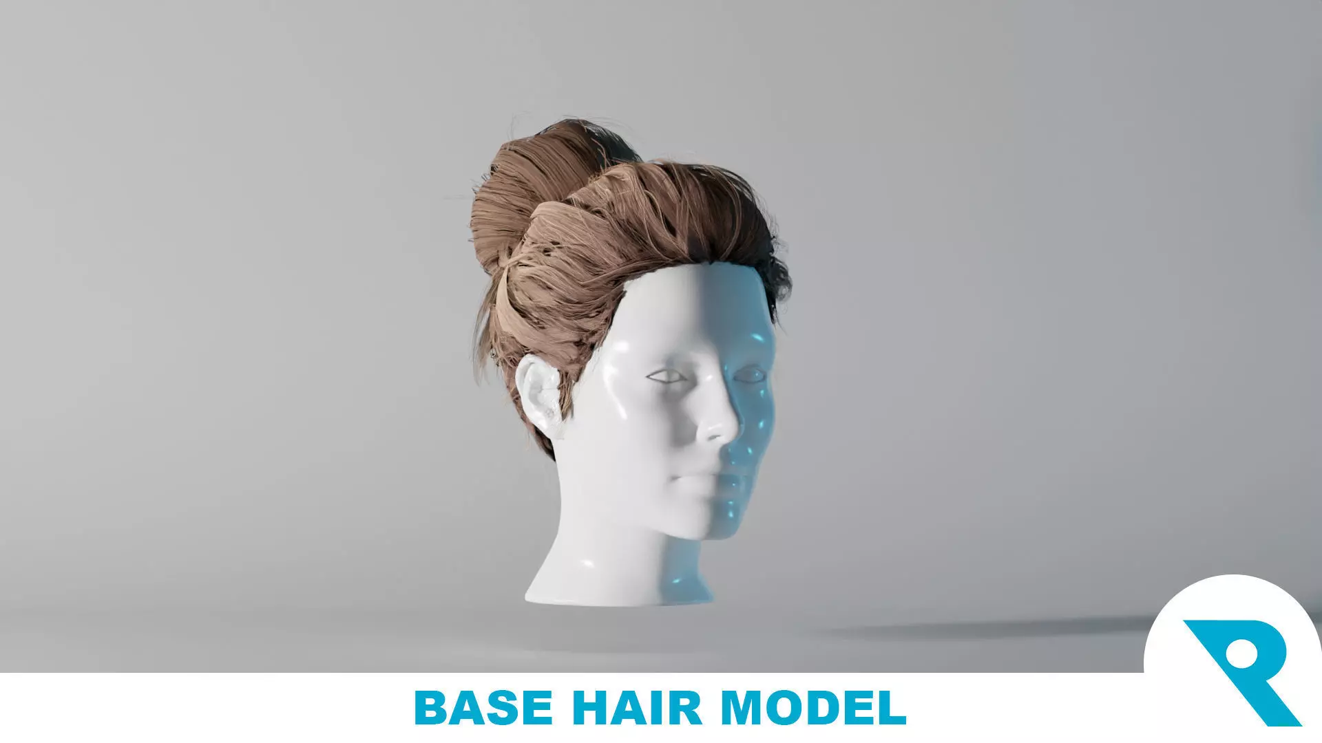 Realistic Female Hair 6 Free low-poly 3D model_0