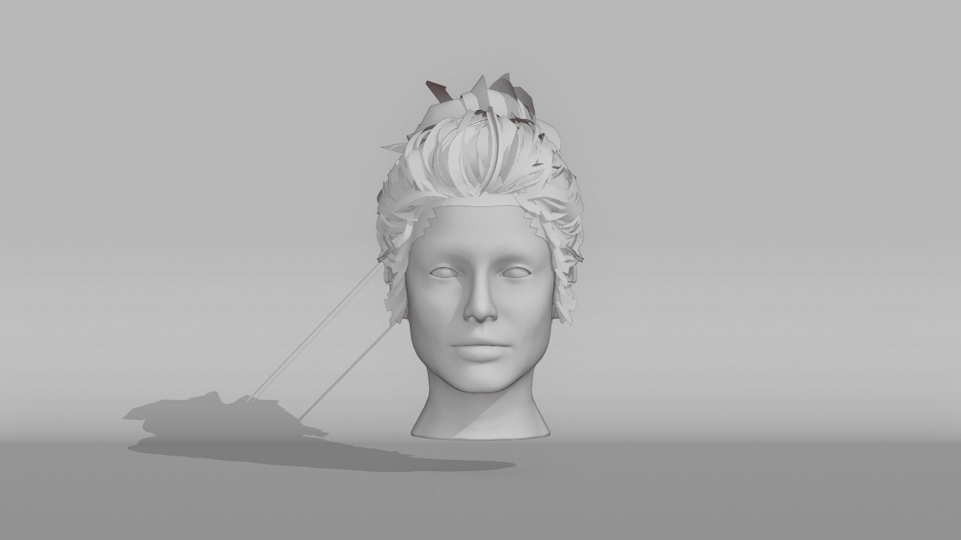 Realistic Female Hair 6 Free low-poly 3D model_7