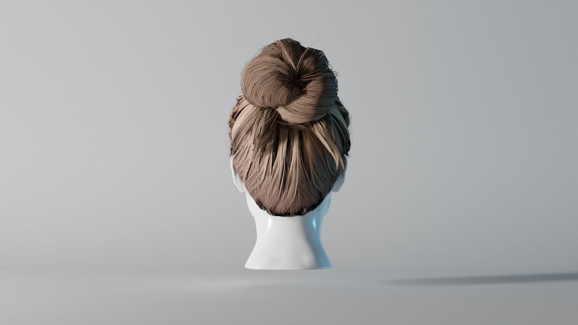 Realistic Female Hair 6 Free low-poly 3D model_4