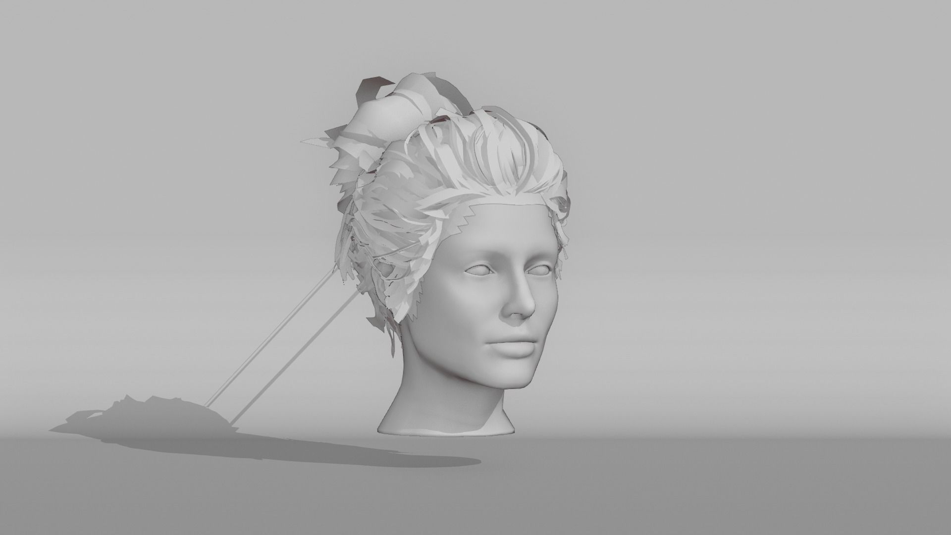 Realistic Female Hair 6 Free low-poly 3D model_6