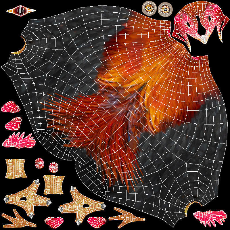 Rooster Low-poly 3D model_13