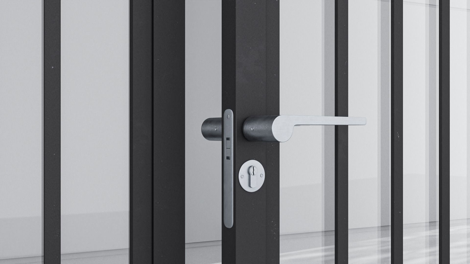 Aluminium door 239 3D model_4