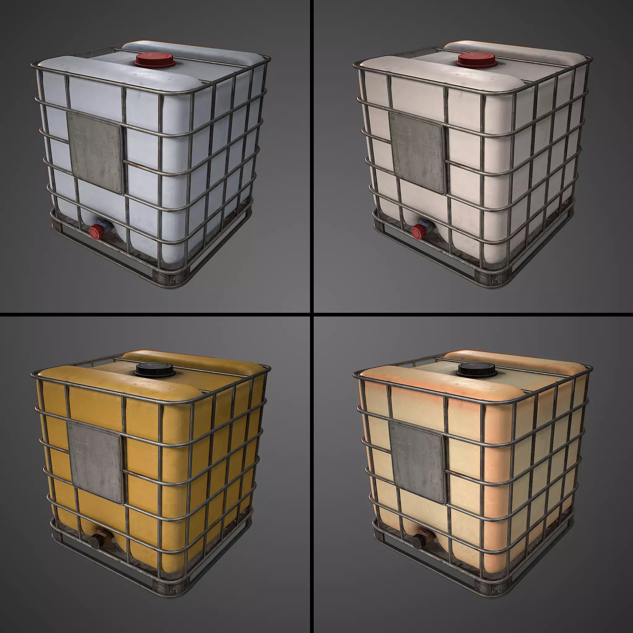 Caged IBC Tote Low-poly 3D model_0