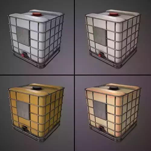 Caged IBC Tote Low-poly 3D model Caged IBC Tote Low-poly 3D model