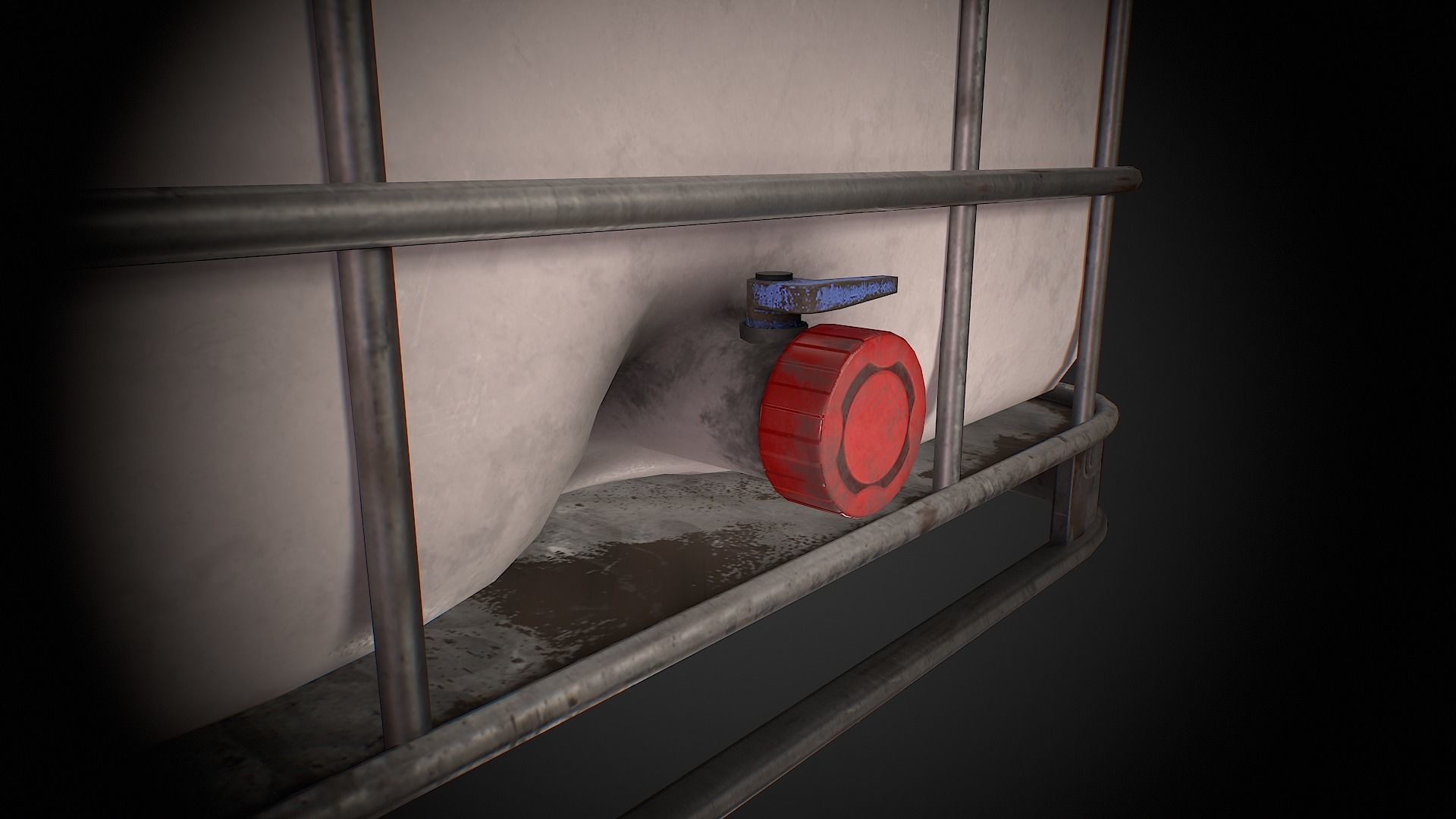 Caged IBC Tote Low-poly 3D model_7