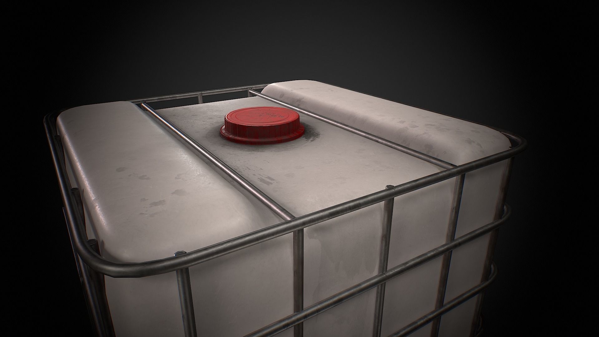 Caged IBC Tote Low-poly 3D model_8