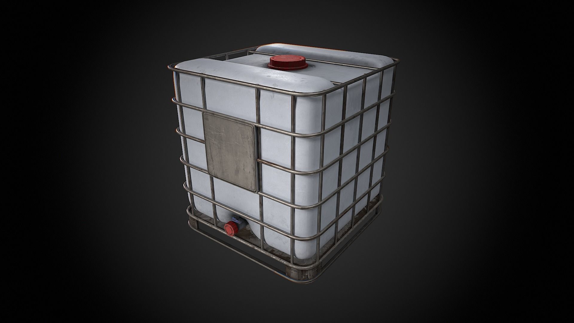 Caged IBC Tote Low-poly 3D model_2