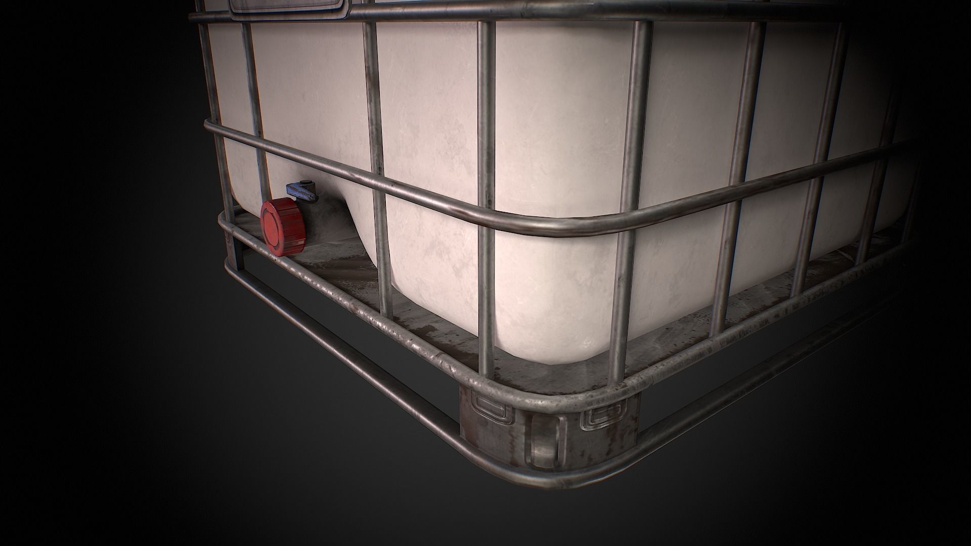 Caged IBC Tote Low-poly 3D model_9
