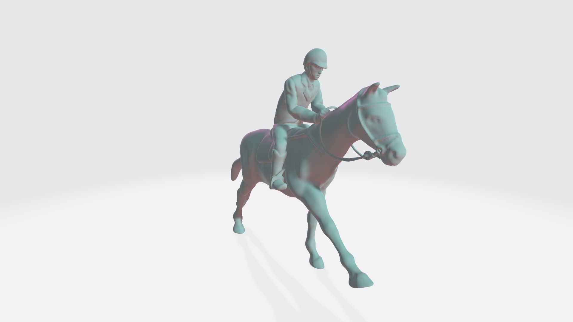 Horse and Rider Galloping pose I Ready for 3d print model 3D print model_1
