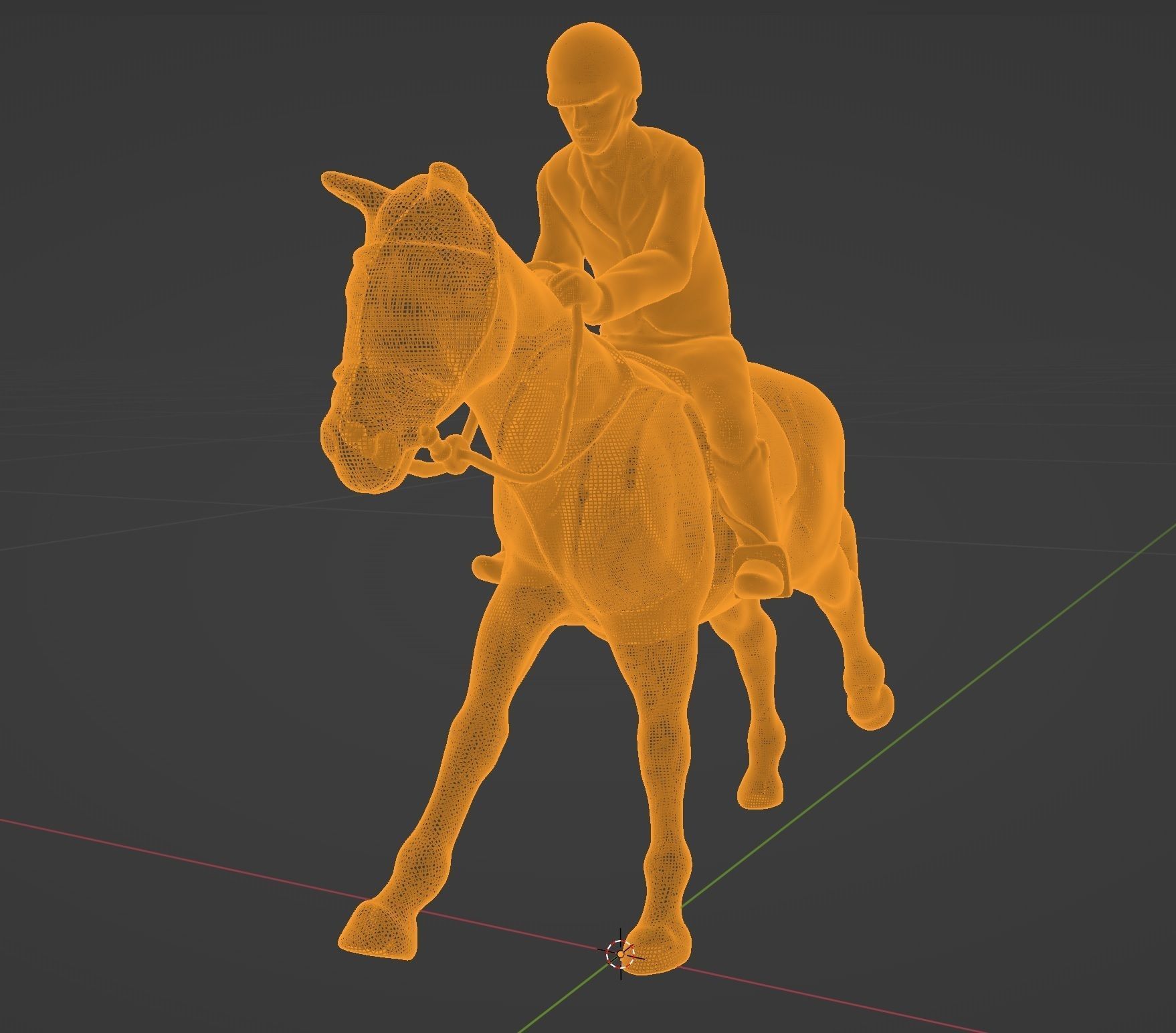 Horse and Rider Galloping pose I Ready for 3d print model 3D print model_4