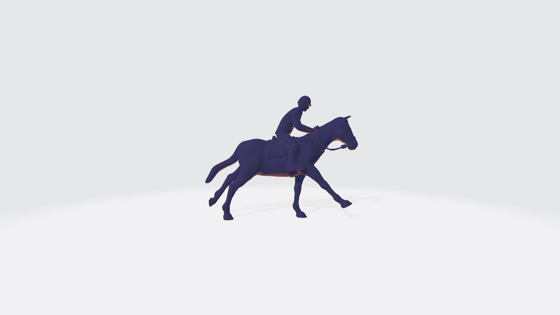 Horse and Rider Galloping pose I Ready for 3d print model 3D print model_3