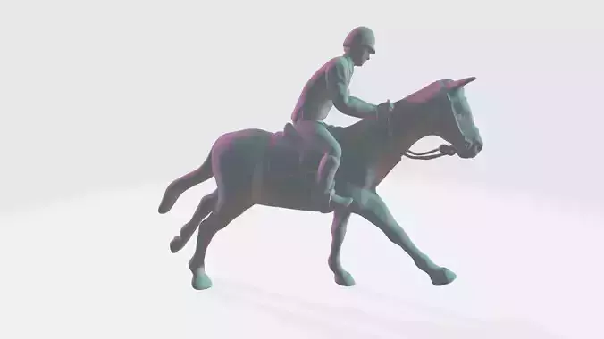 Horse and Rider Galloping pose I Ready for 3d print model