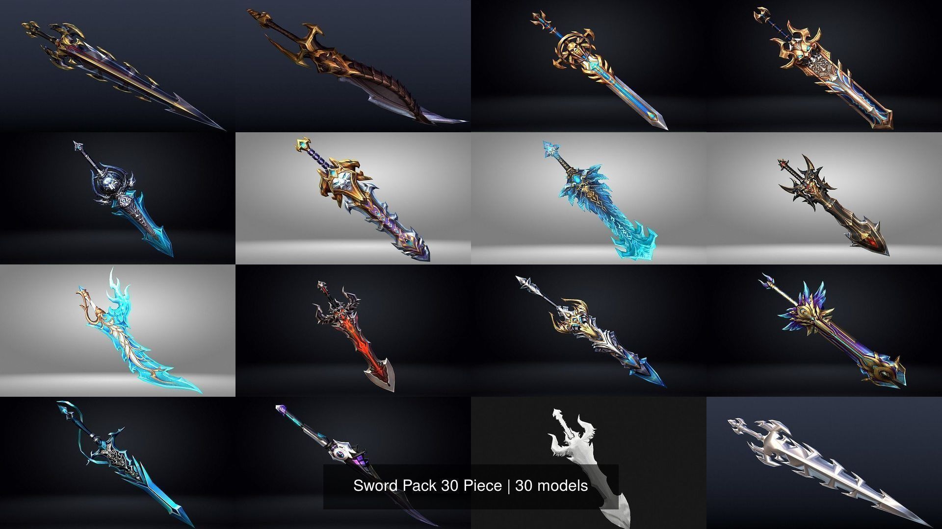 Sword Pack 30 Piece 3D Model Collection_2