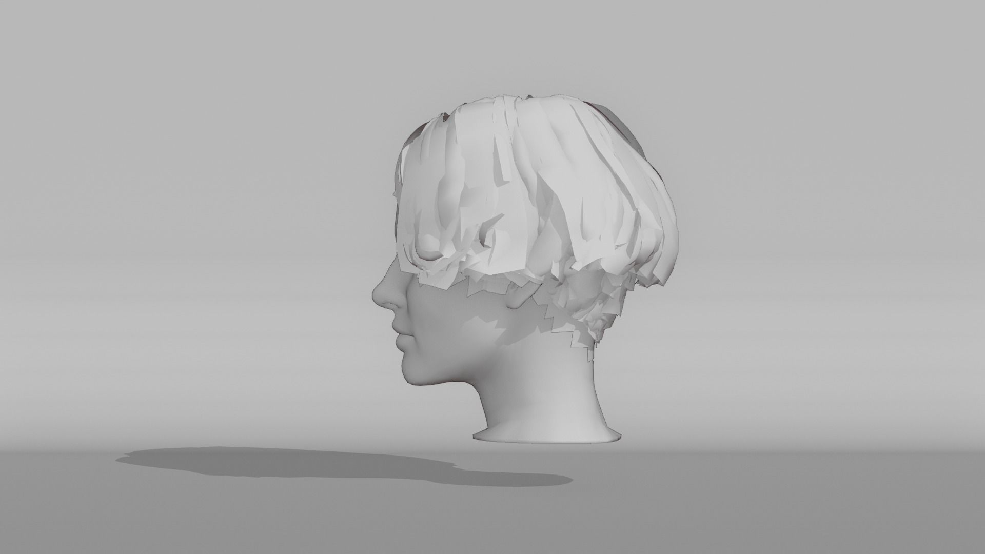 Realistic Female Hair 7 Low-poly 3D model_10