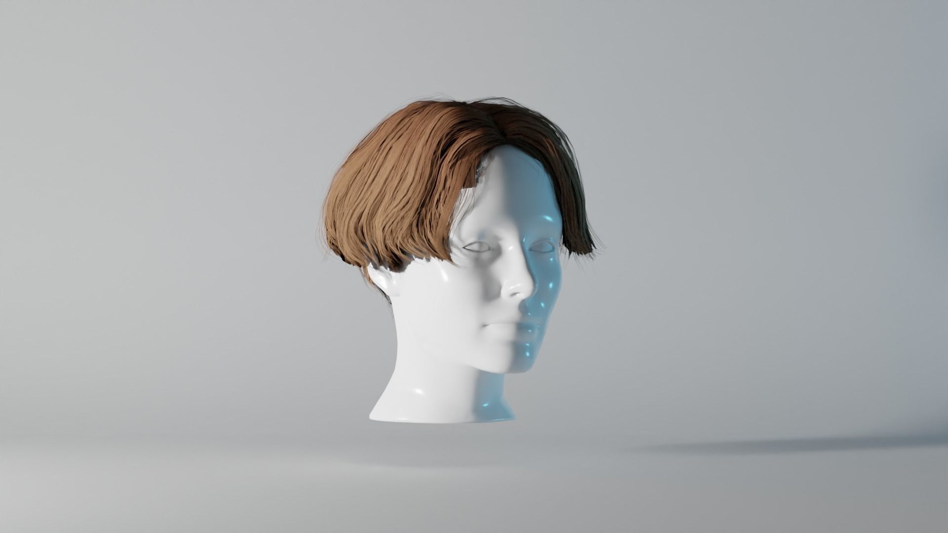 Realistic Female Hair 7 Low-poly 3D model_1
