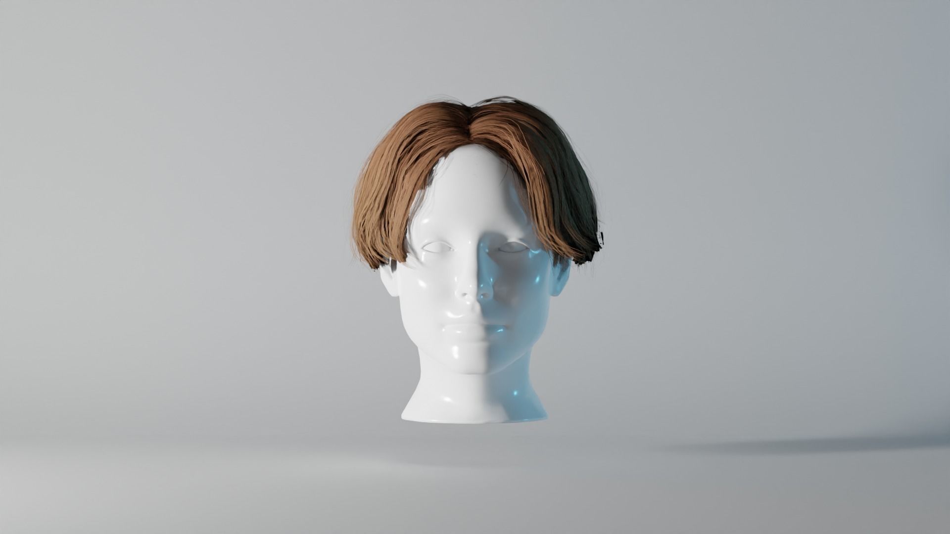 Realistic Female Hair 7 Low-poly 3D model_2
