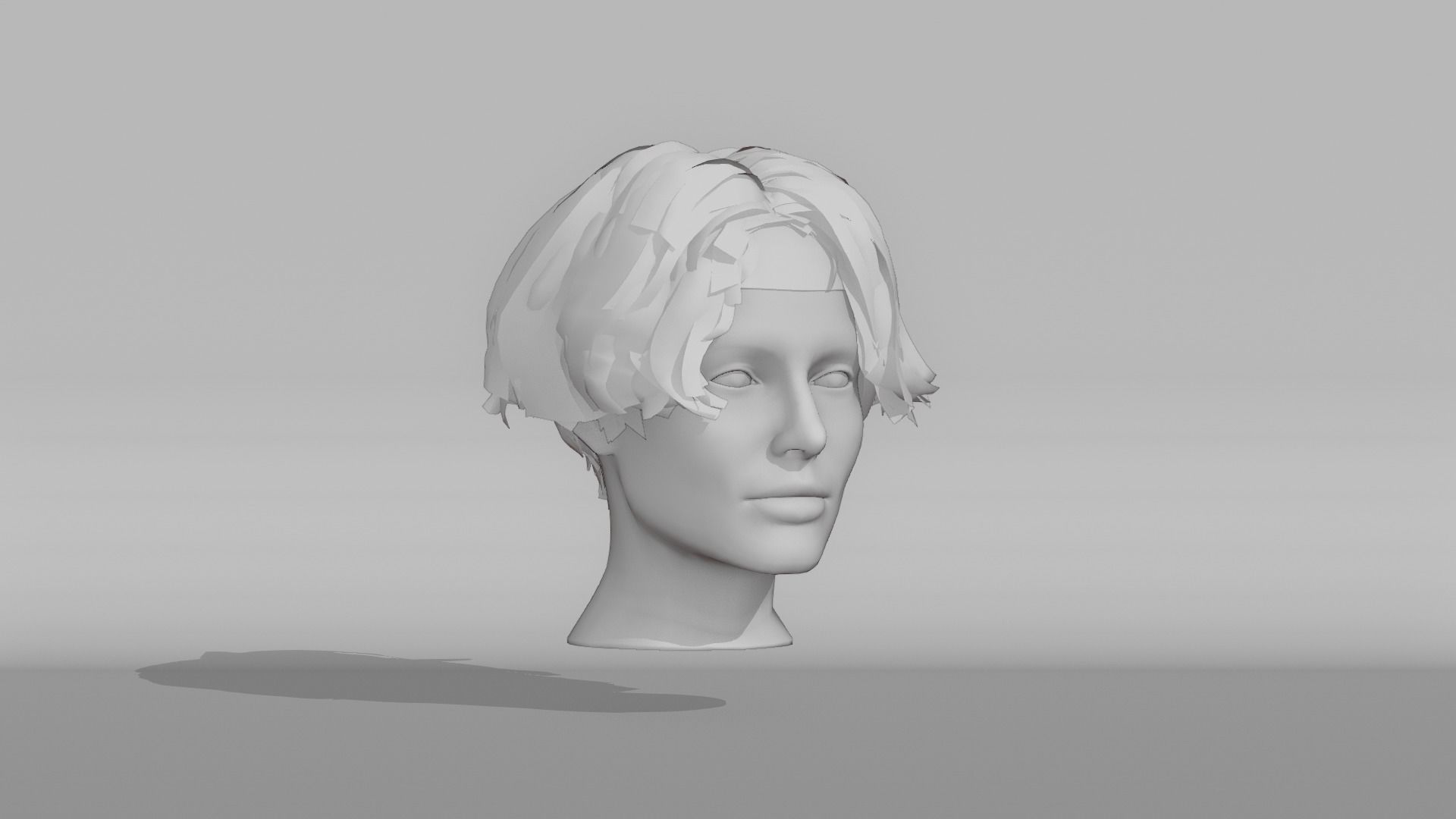 Realistic Female Hair 7 Low-poly 3D model_6