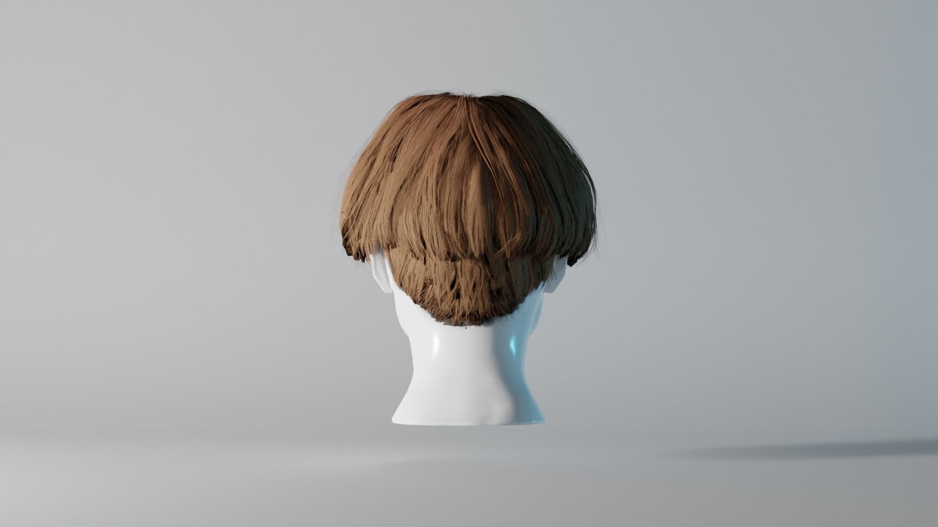 Realistic Female Hair 7 Low-poly 3D model_4