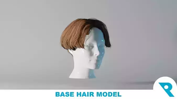 Realistic Female Hair 7 Low-poly 3D model Realistic Female Hair 7 Low-poly 3D model