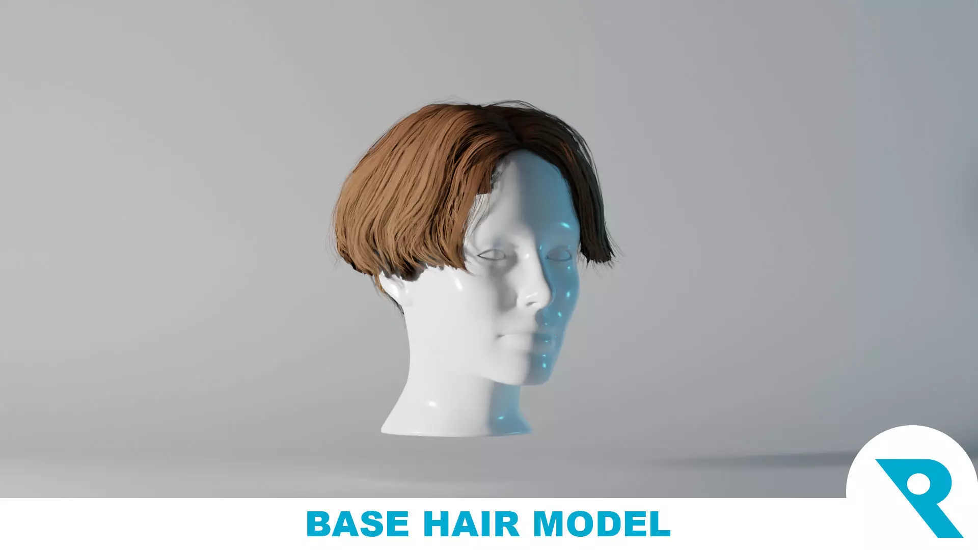Realistic Female Hair 7 Low-poly 3D model_0