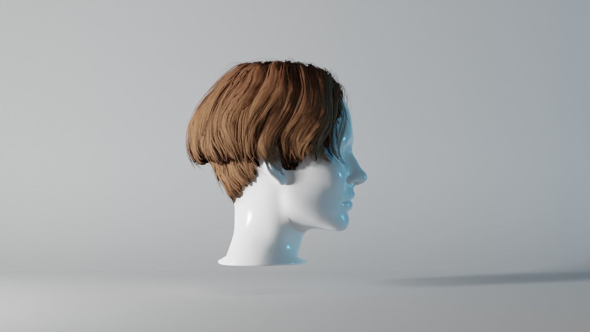Realistic Female Hair 7 Low-poly 3D model_3