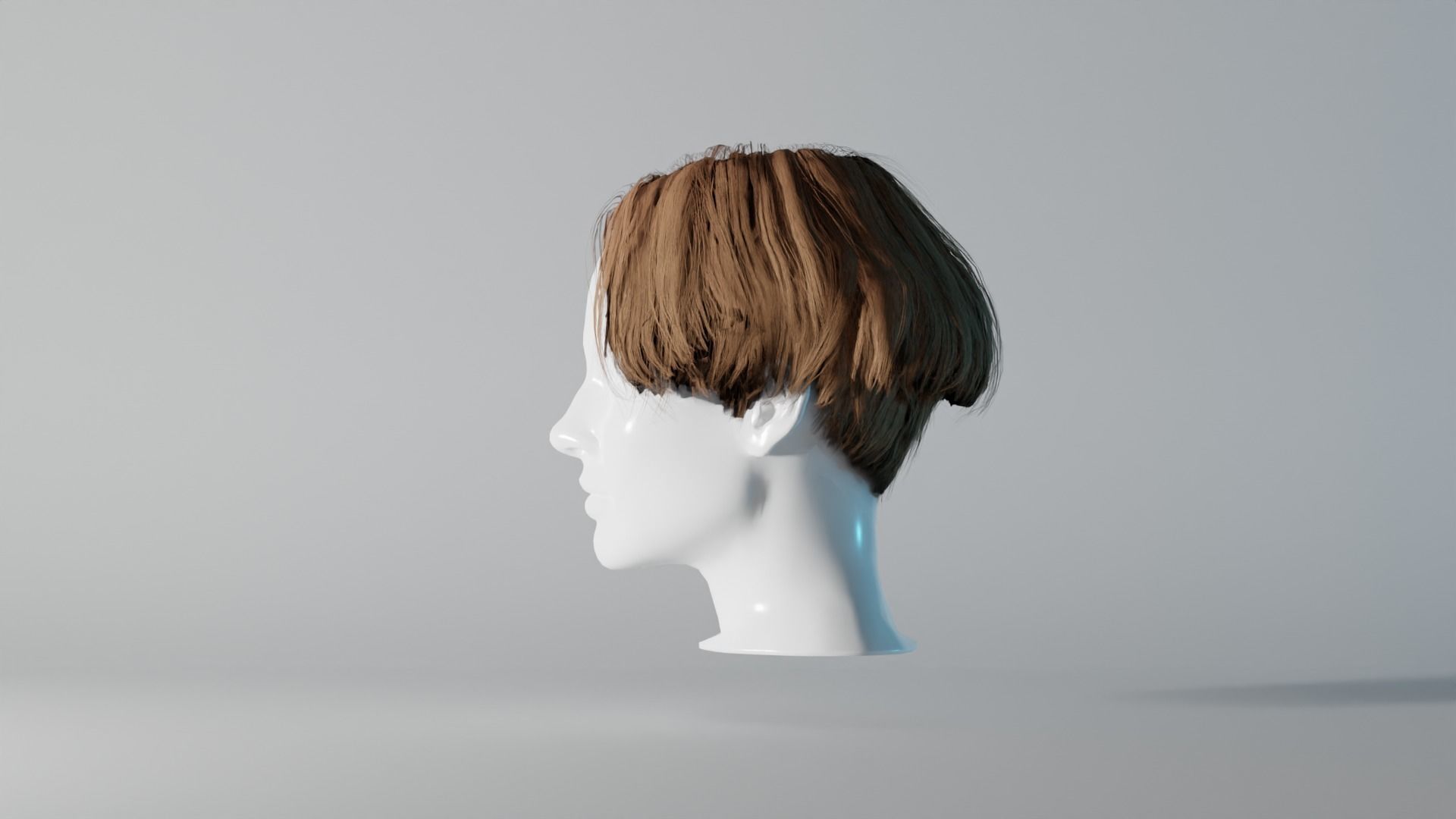 Realistic Female Hair 7 Low-poly 3D model_5