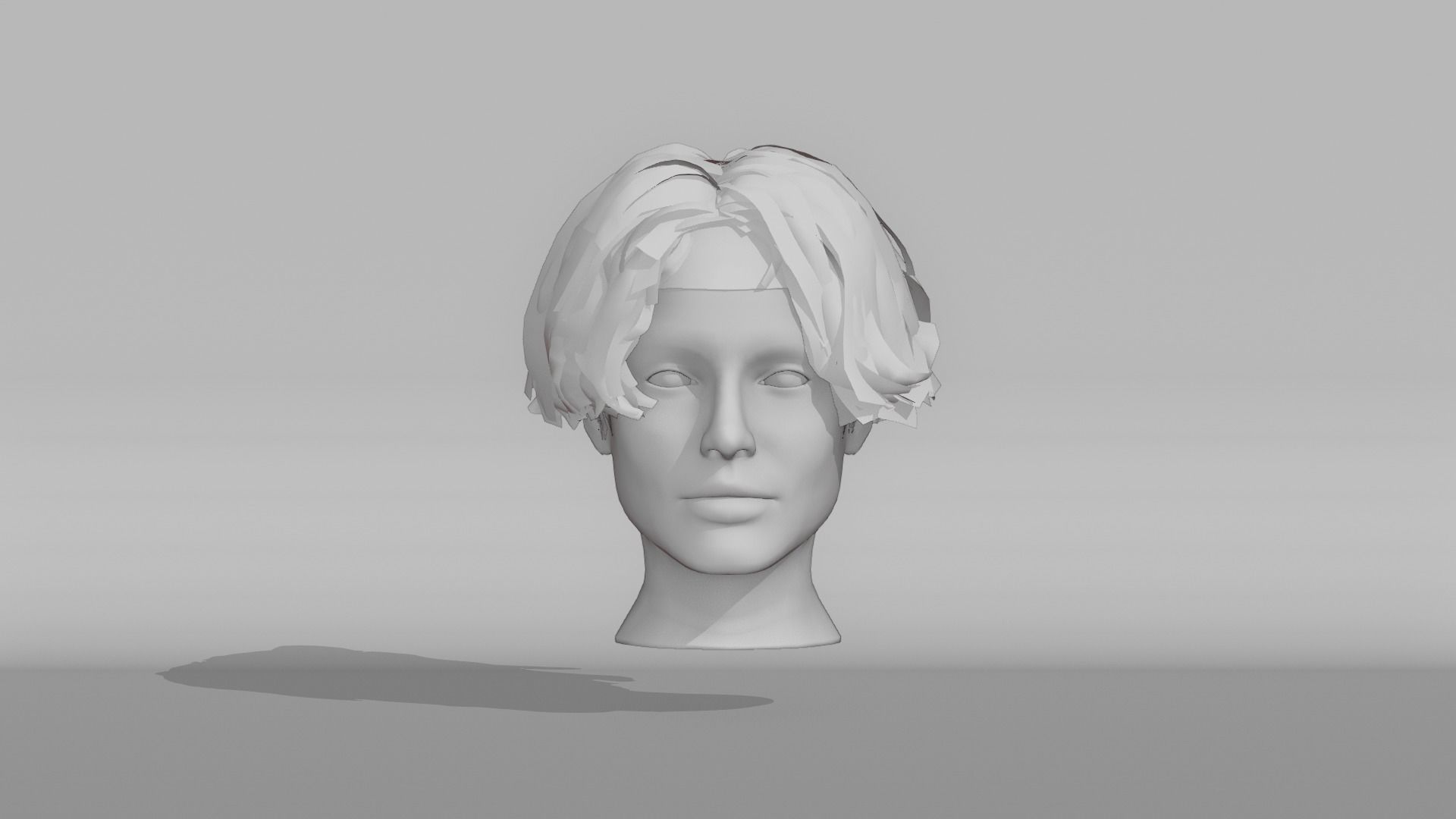 Realistic Female Hair 7 Low-poly 3D model_7