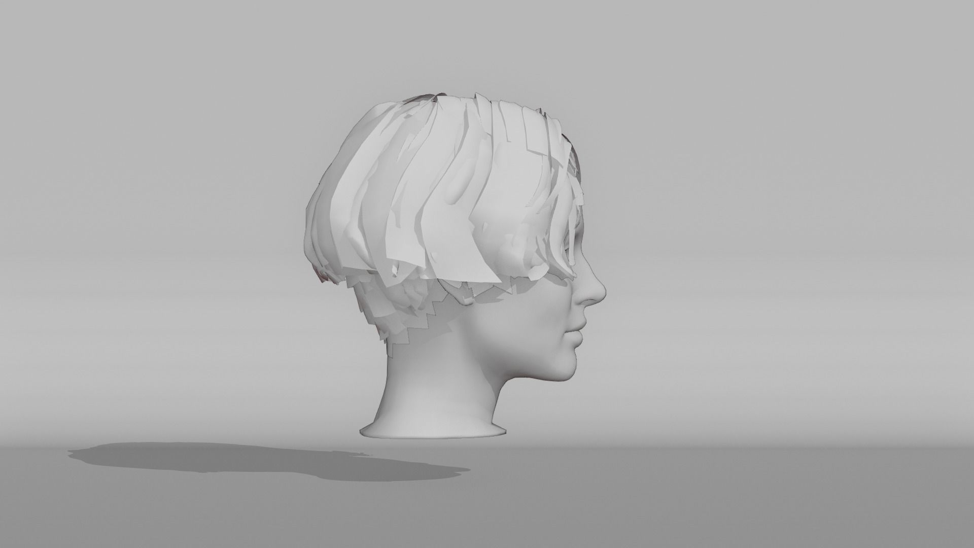 Realistic Female Hair 7 Low-poly 3D model_8