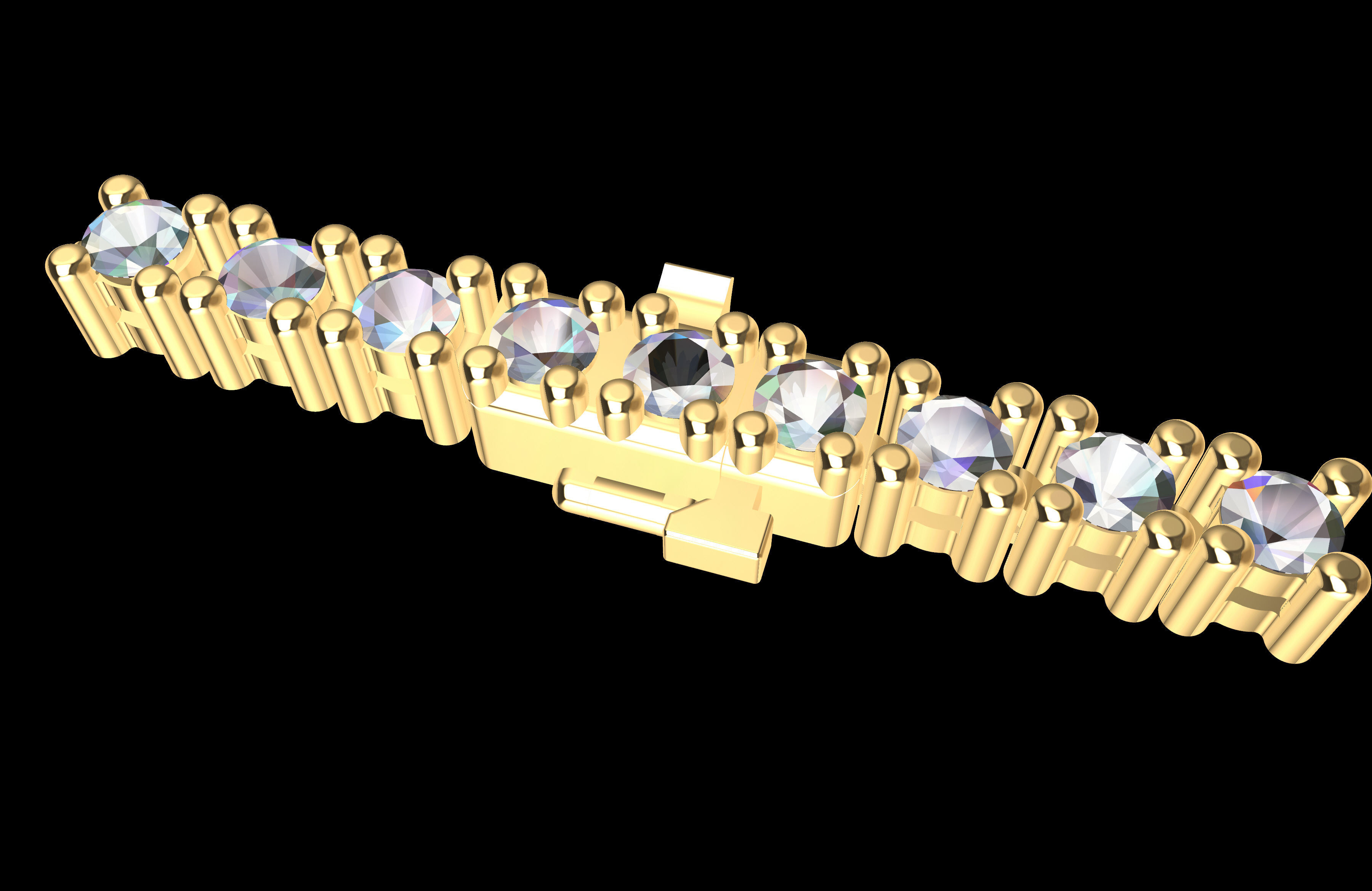 Stylish Tennis Bracelet 4 from 6  3D print model_3