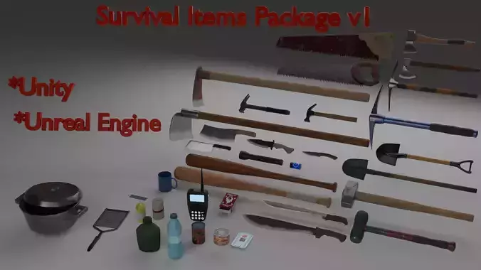 Survival Items Package v1 - 40 Assets