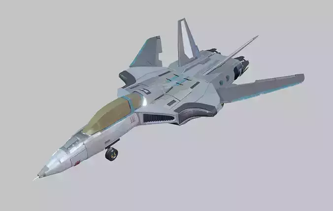 SciFi Jet -- Rigged 3D model