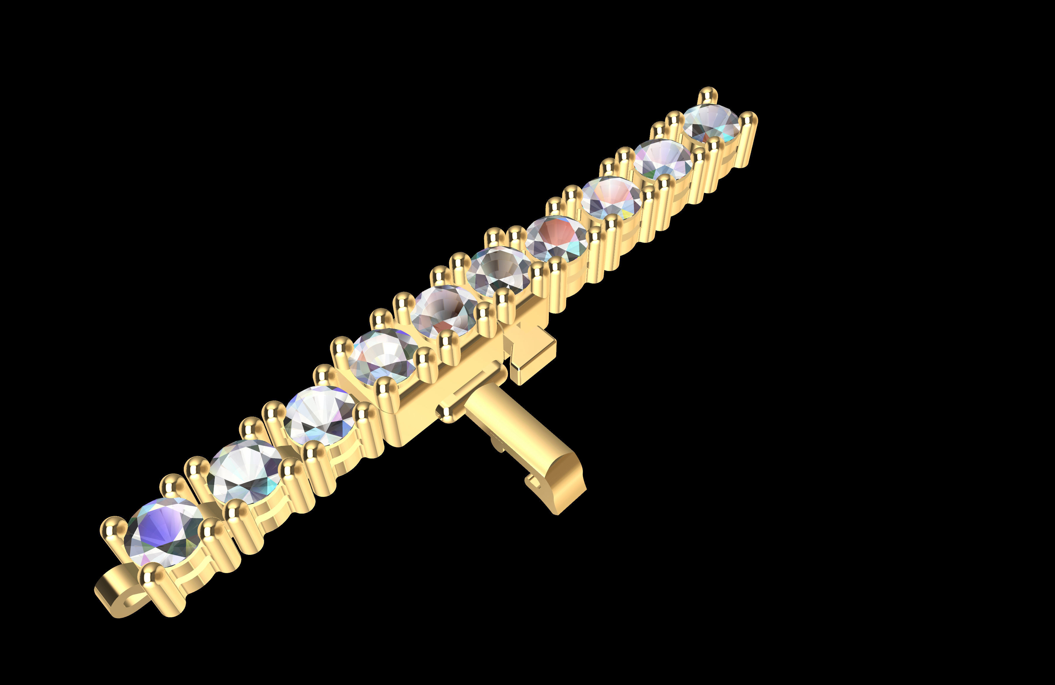 Stylish Tennis Bracelet 5 from 6  3D print model_7