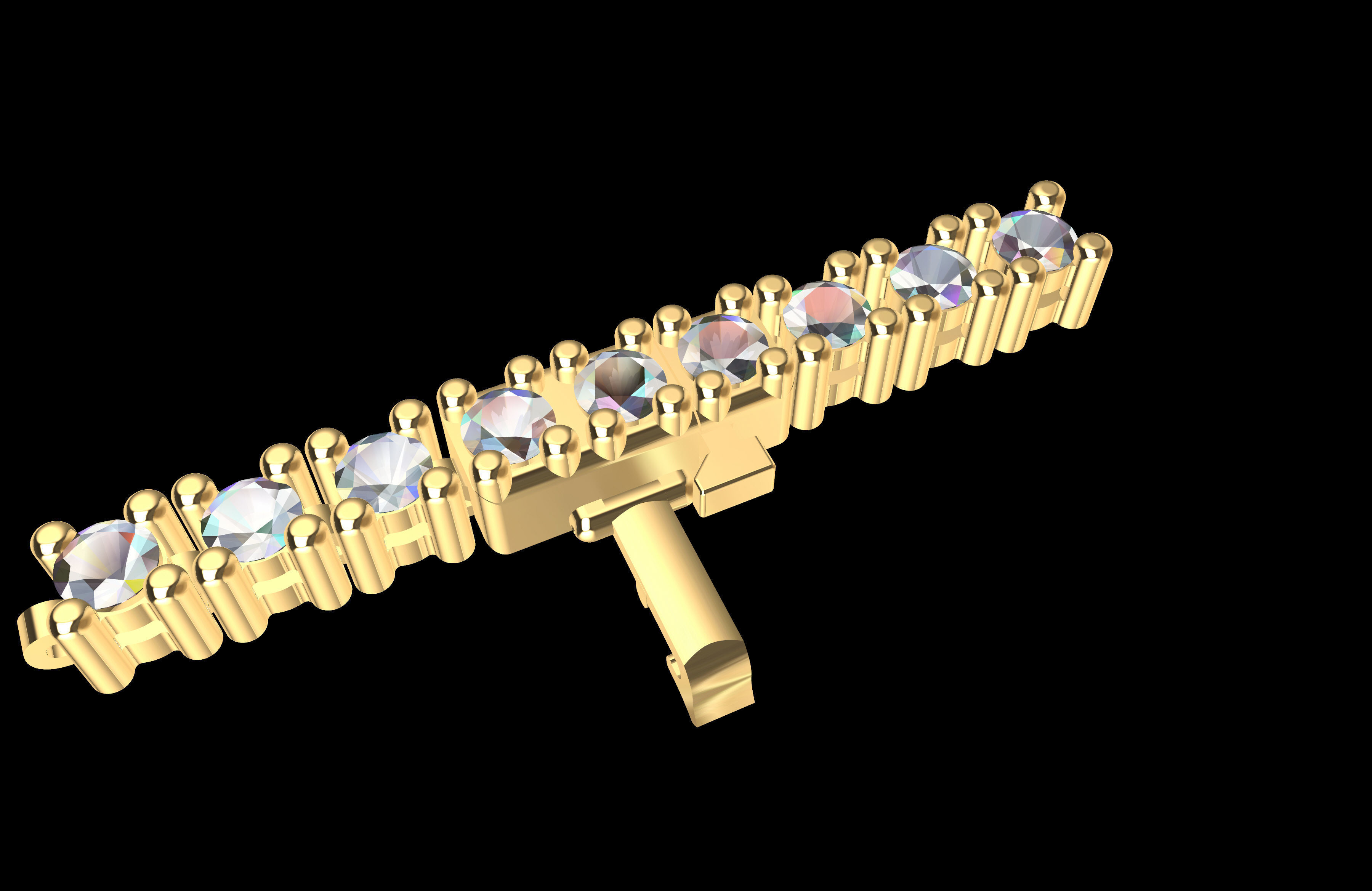 Stylish Tennis Bracelet 5 from 6  3D print model_1
