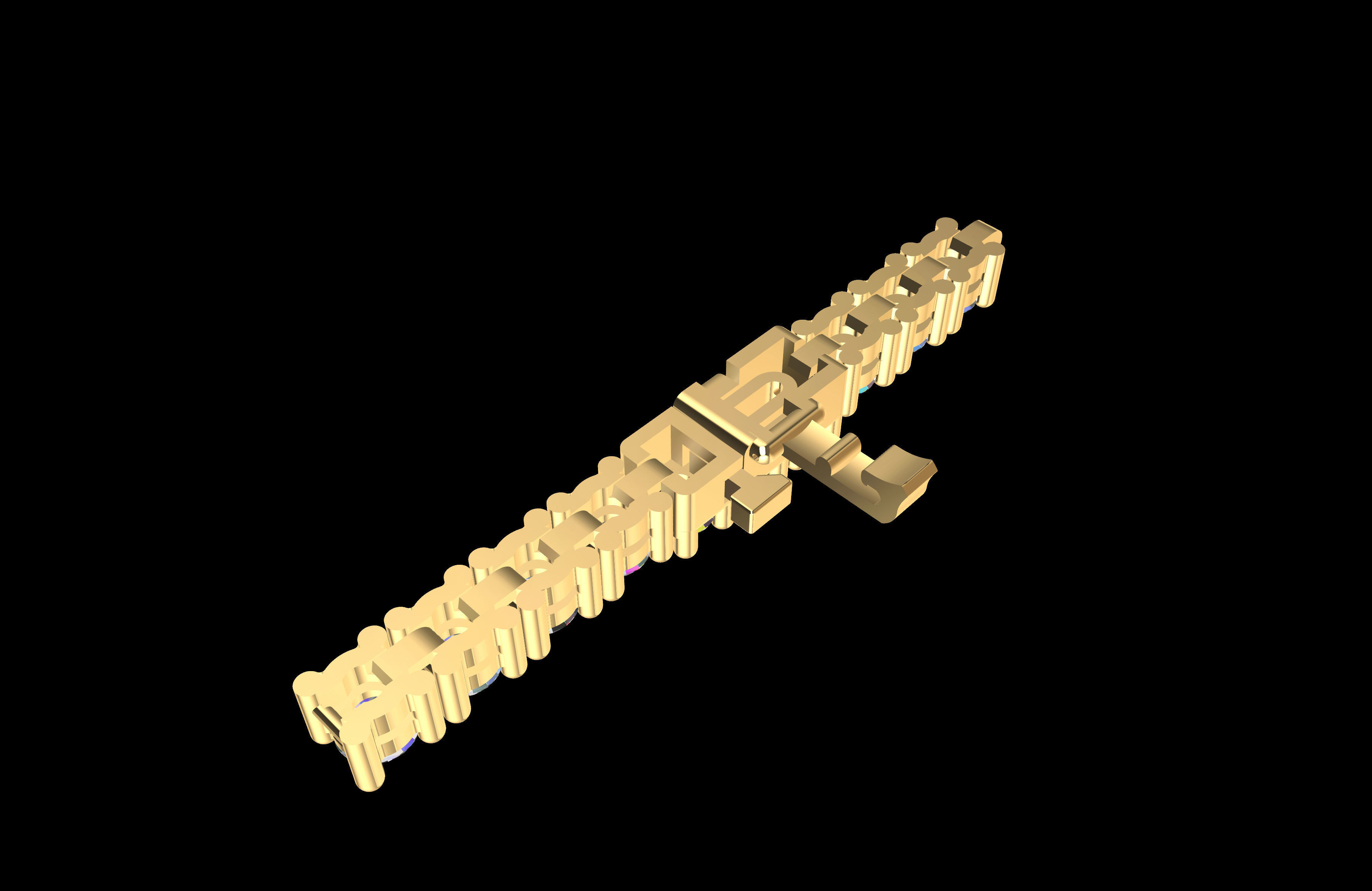 Stylish Tennis Bracelet 5 from 6  3D print model_8