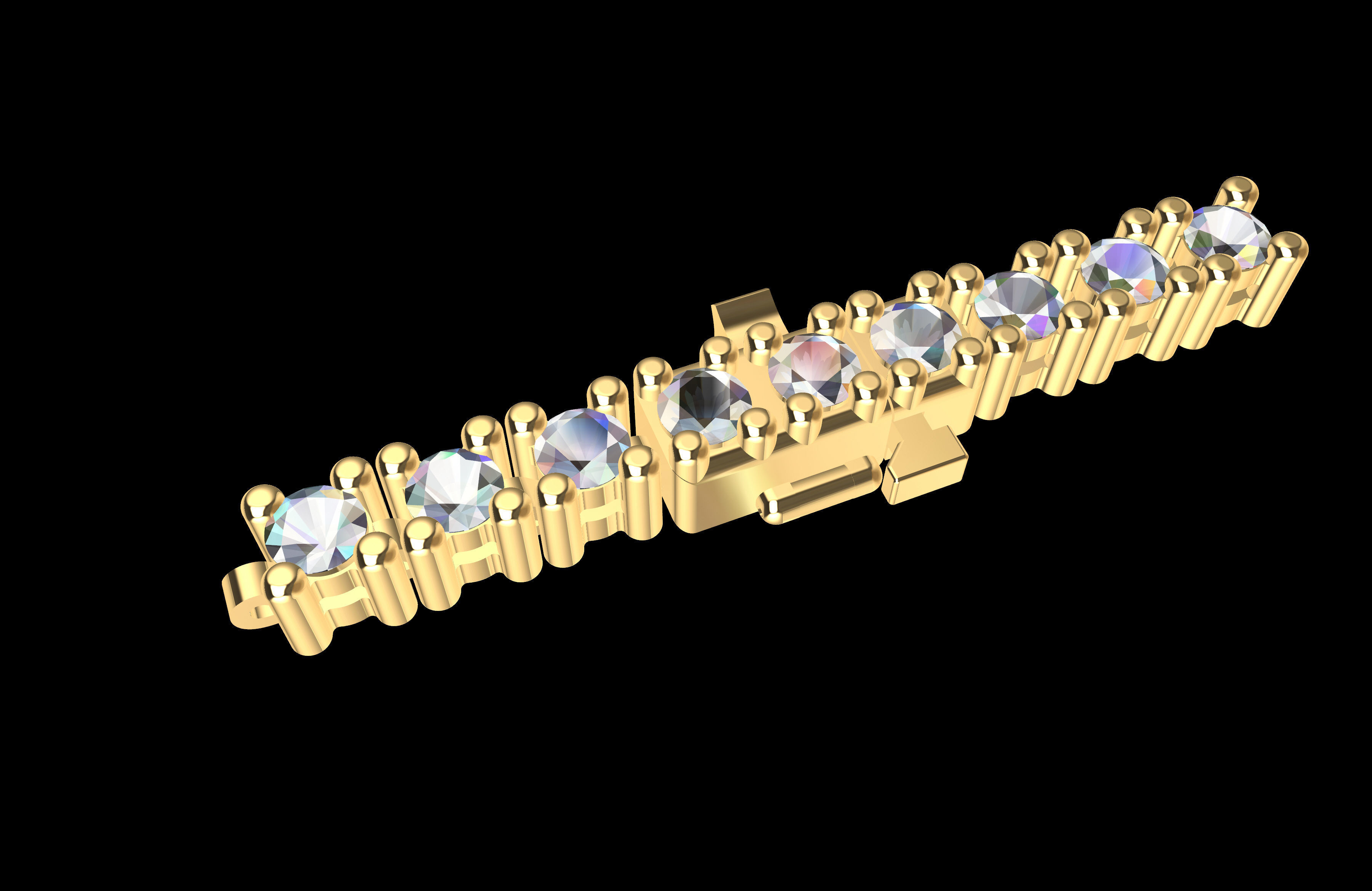 Stylish Tennis Bracelet 5 from 6  3D print model_4