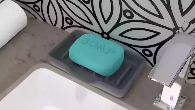 Soap Bar and Tray Free 3D model