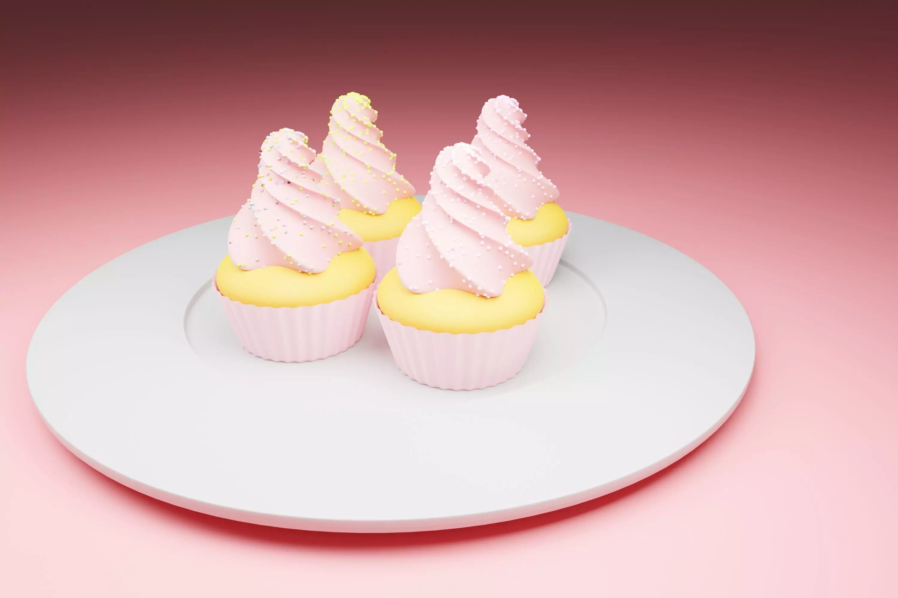 sweet and delicious cake 3d render 3D model_0