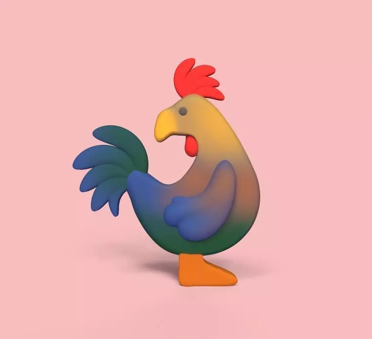 Stylized Rooster 3D print model_0
