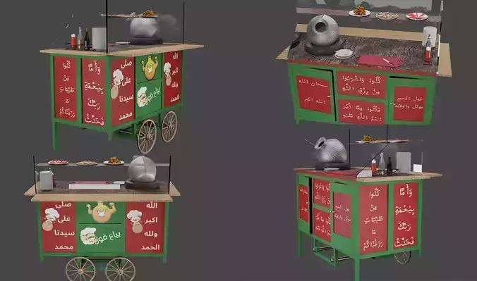 Car selling Egyptian beans 3d model