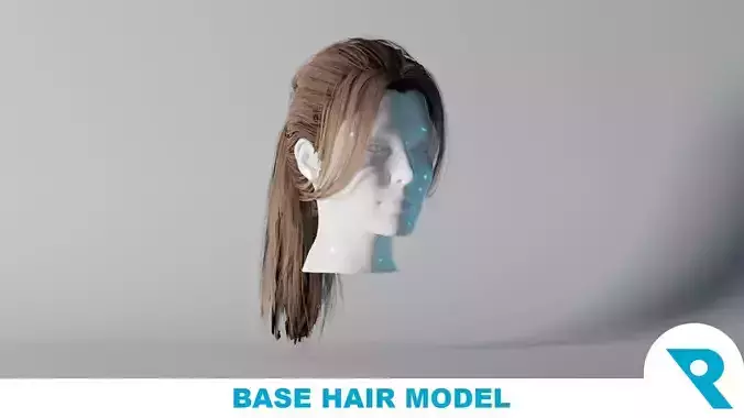 Realistic Female Hair 8 Low-poly 3D model Realistic Female Hair 8 Low-poly 3D model