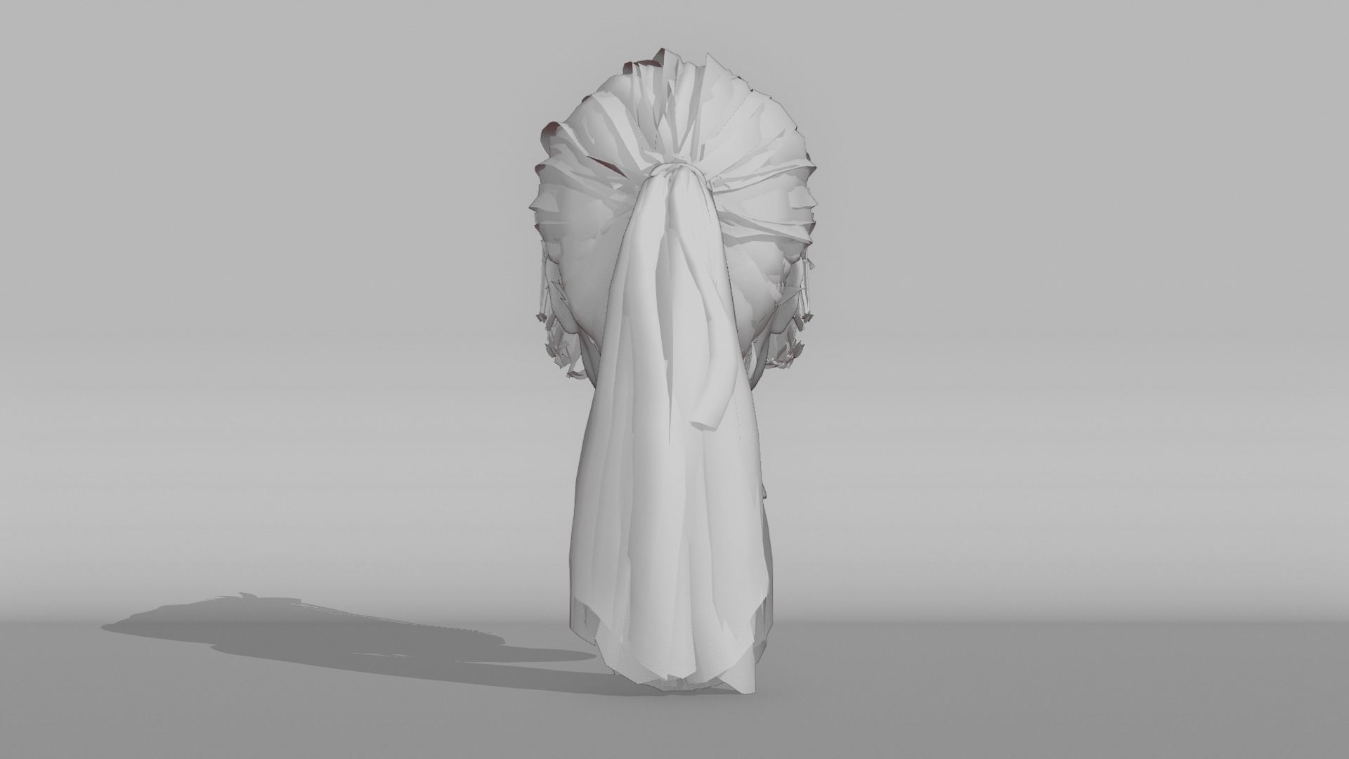 Realistic Female Hair 8 Low-poly 3D model_9