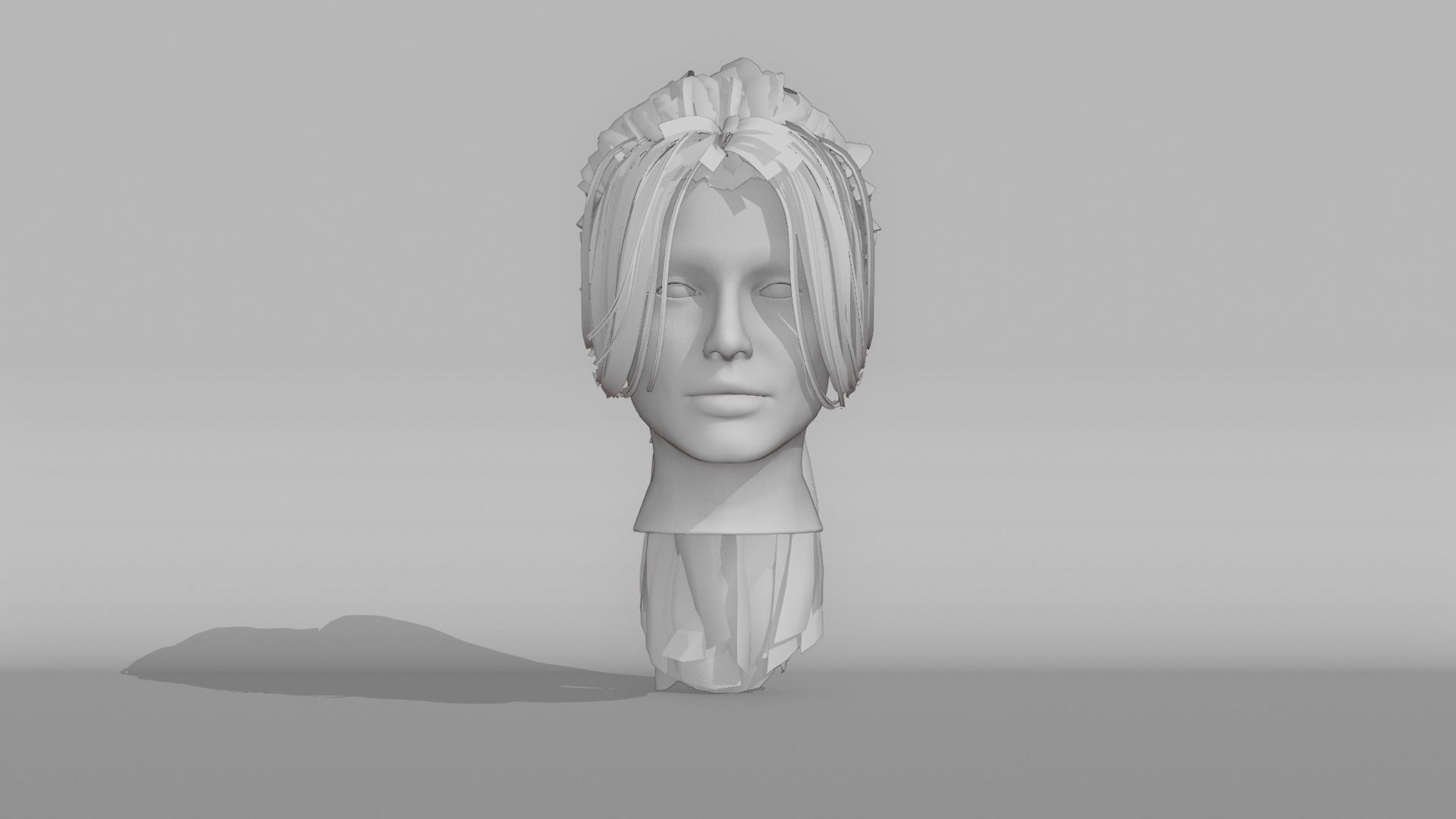 Realistic Female Hair 8 Low-poly 3D model_7