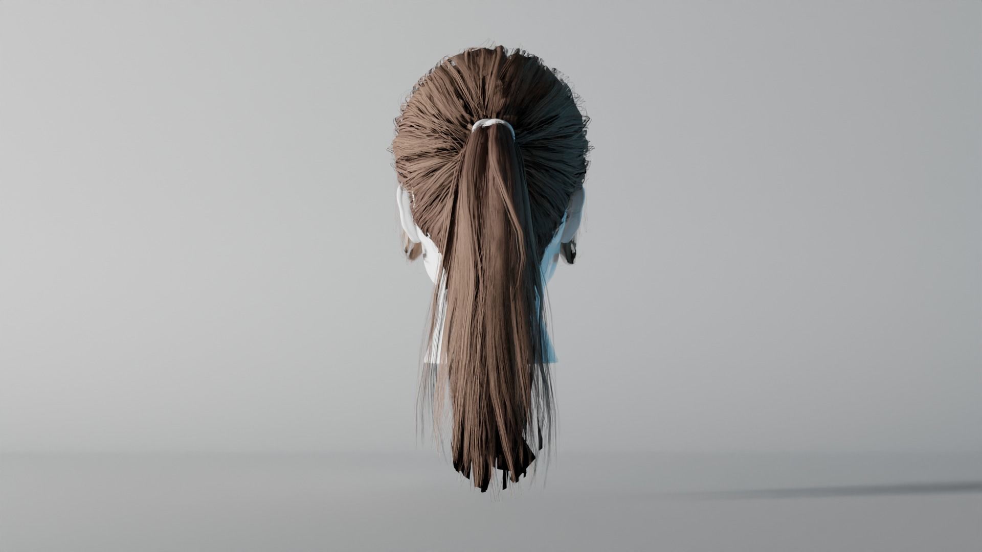 Realistic Female Hair 8 Low-poly 3D model_4