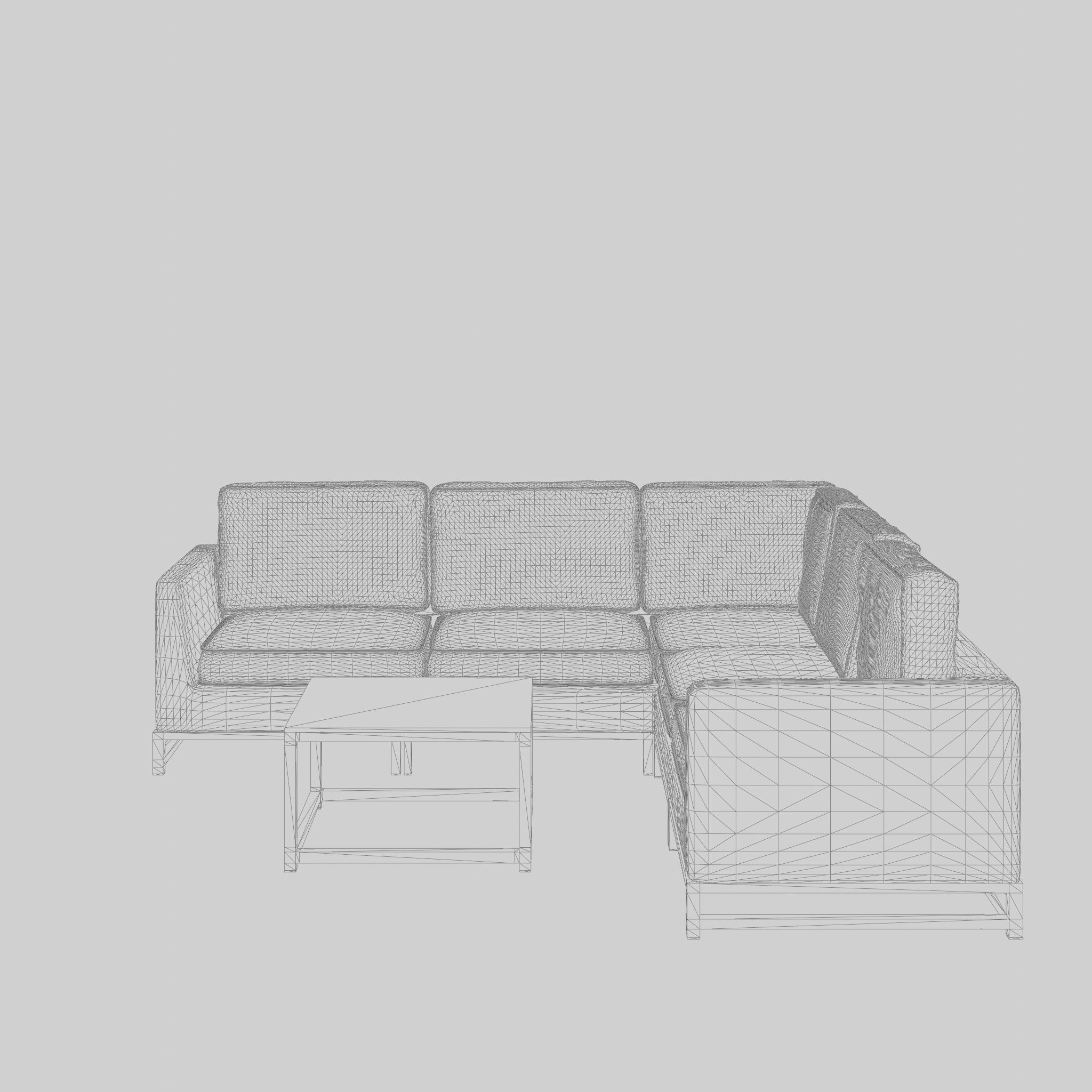 Adelshamn Lounge Set 3D Model Low-poly 3D model_6