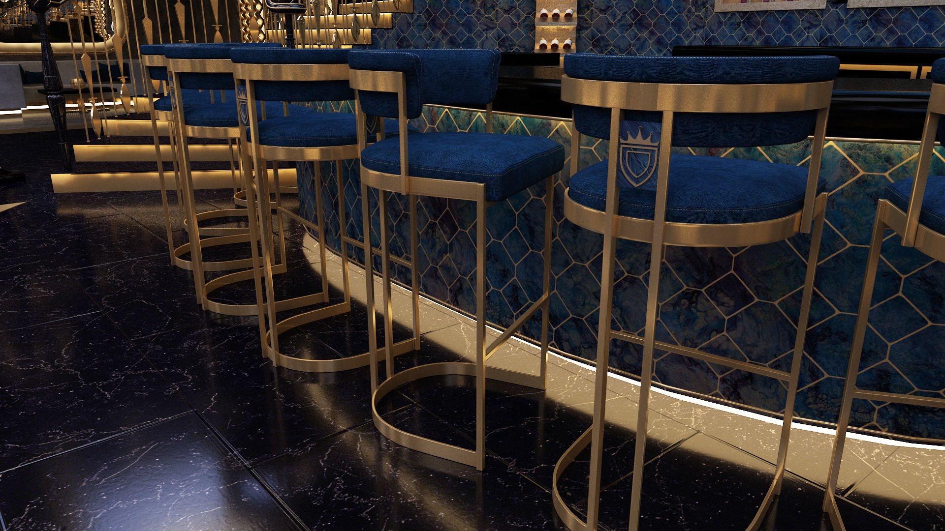 Luxury nightclub bar interior design 3D model_20